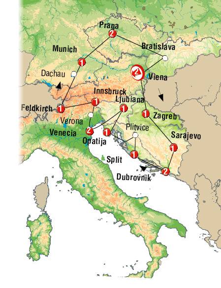 Eslovenia, Croacia, Chequia y Austria