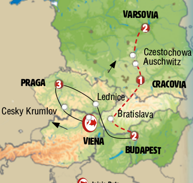 viena, Praga, Budapest y Polonia