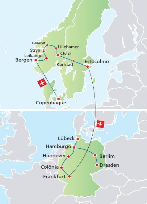Circuito de 17 dias ESCANDINÁVIA + ALEMANHA, saídas sábados de Maio a Setembro