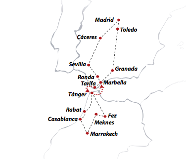 Circuito 12 dias en AUTOCAR por Andalucia y Marruecos con inicio en Madrid los Jueves