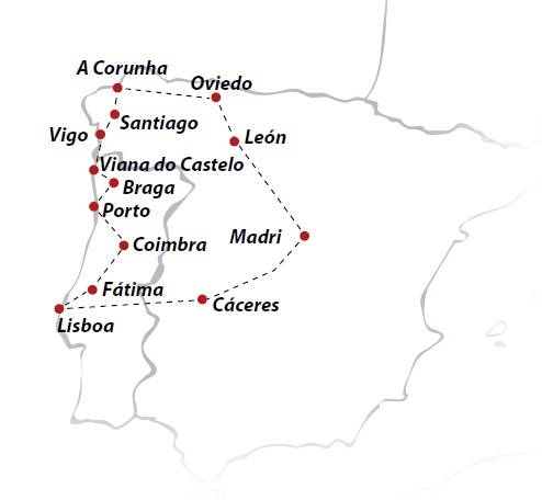 Circuito de 10 dias de ónibus GALÍCIA E PORTUGAL, saídas ás terças de Abril a Outubro