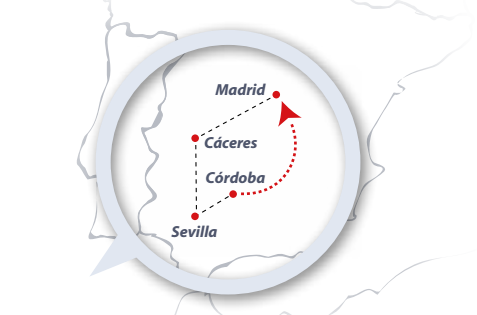 Cáceres, Córdoba y Sevilla