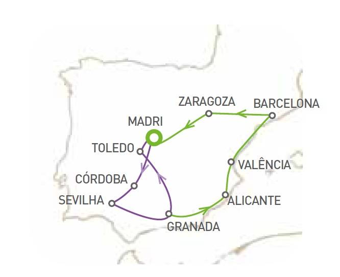 Circuito de 8 dias, Madri, Andaluzia e Toledo, saídas segundas de ABRIL até OUTUBRO 