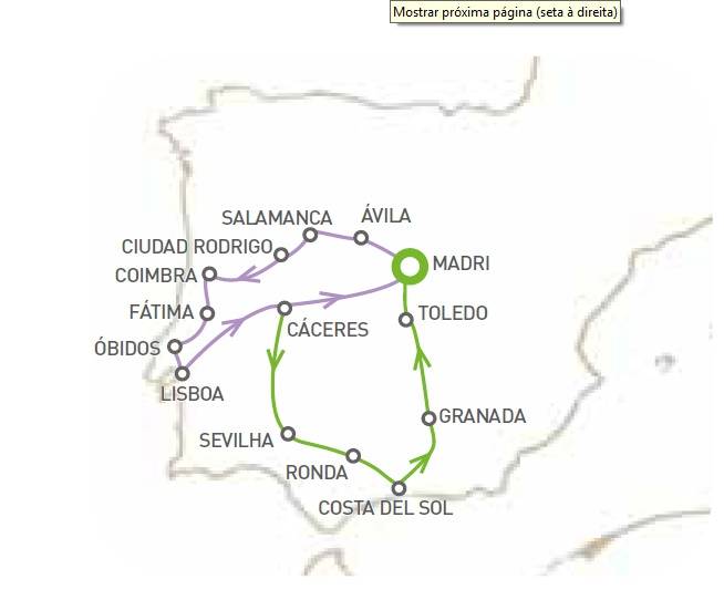 Circuito de 9 dias Salamanca-Portugal-Andaluzia Saídas Sábados de Abril a Outubro