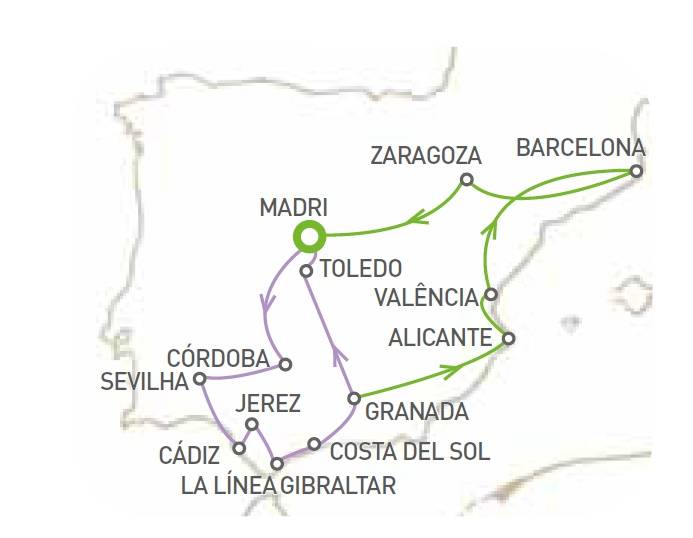 Circuito de 6 dias, Andaluzia, Costa del Sol, Toledo II saídas terças de Março a Outubro