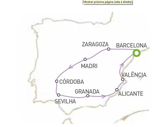 Circuito de 6 dias, Madri-Andaluzia-Levante, saídas quartas de Abril a Fevereiro