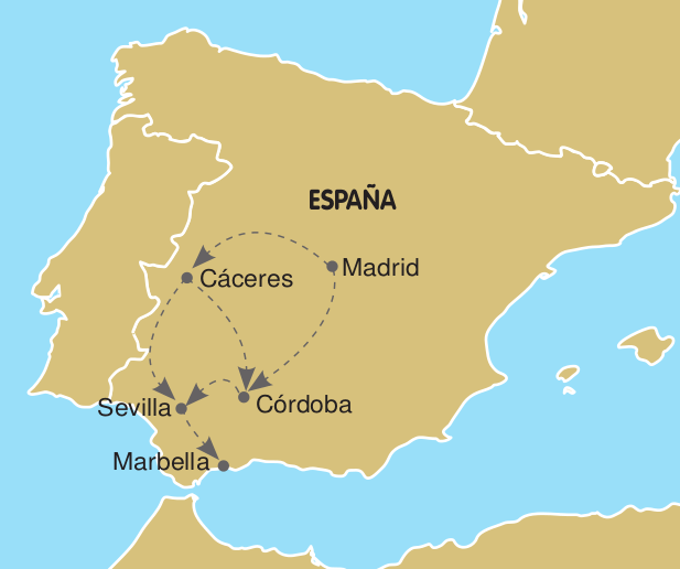 Cáceres, Sevilla y C. del Sol
