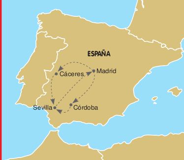 Cáceres, Córdoba y Sevilla	