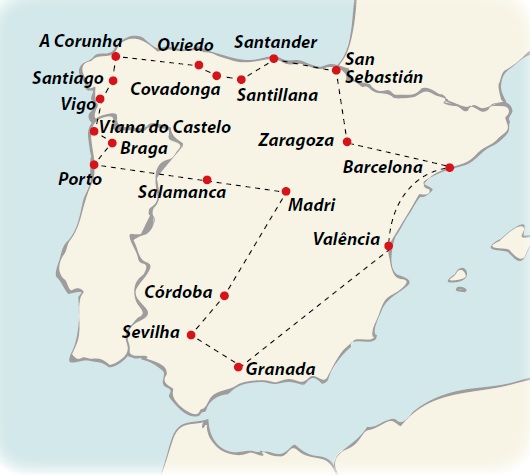 Circuito de 17 dias O Melhor da Espanha & Norte de Portugal Saidas desde Madrid