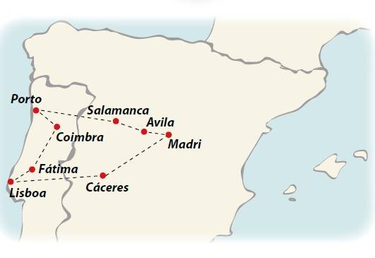 Circuito de 9 dias Madri, Castela & Portugal, saídas ás quintas de Março a Outubro