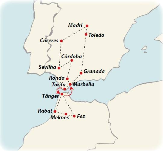 Circuito de 13 dias Madri, Andaluzia e Marrocos, saídas quintas todo o ano