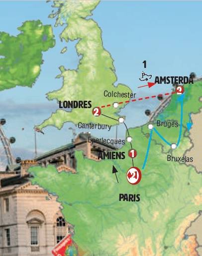Circuito 8 dias de ônibus Paris, Londres e Amsterdã , saídas sábados de Abril a Novembro