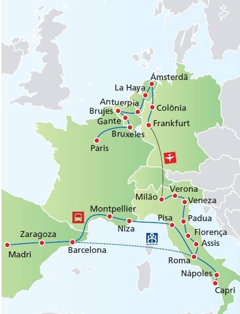 Circuito de 19 dias PARIS E PAÍSES BAIXOS + ITÁLIA E ESPANHA, saídas segundas todo o ano