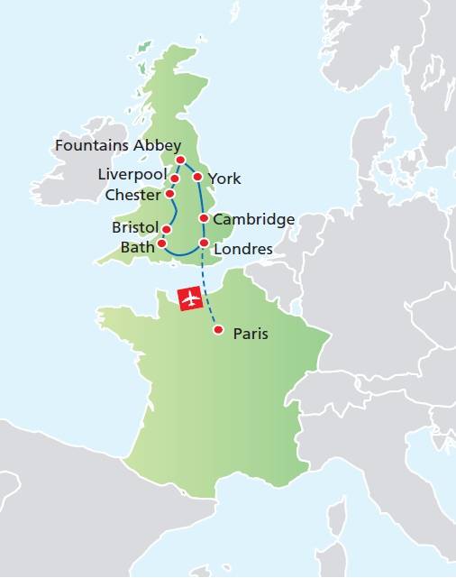 Circuito de 11 dias, Inglaterra e Gales com Paris, Junho, Julho e Agosto
