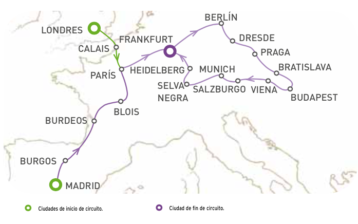 Circuito EUROPA CENTRAL desde LONDRES a FRANKFURT de 22 días de recorrido en AUTOCAR