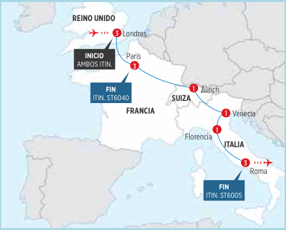 Gran Tour de 14 días de recorrido desde LONDRES, RONDA EUROPEA fin en Roma en AUTOCAR