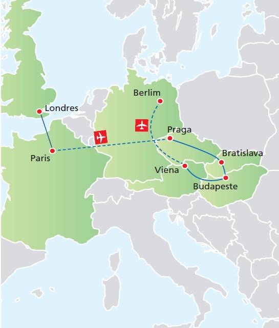 Circuito de 17 dias, Londres e Paris com Praga, Budapeste, Viena e Berlim, segundas de Abril a Outubro
