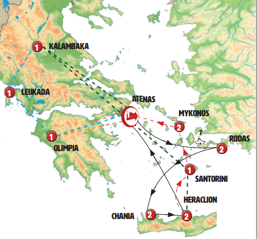 Rodas, Creta y Grecia continental