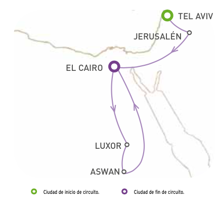 GRAN circuito SUEÑOS DE ORIENTE, desde TEL AVIV-JERUSALEM-EL CAIRO-LUXOR-ASWAN, recorrido en AUTOCAR de 12 DIAS 