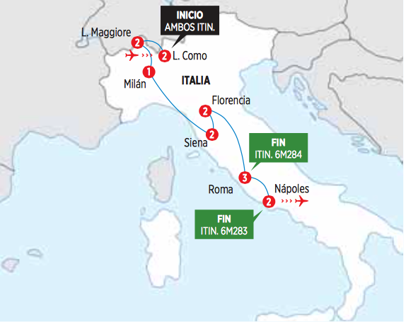 LAGOS ITALIANOS, TOSCANA Y ROMA, recorrido en AUTOCAR salida desde MILAN por 13 días 12 noches