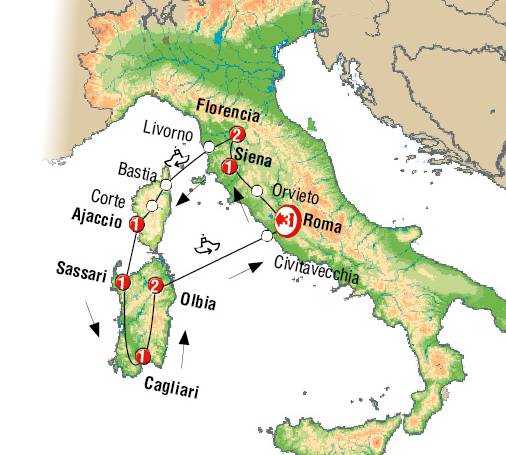 Italia, Toscana, Corcega y Cerdeña