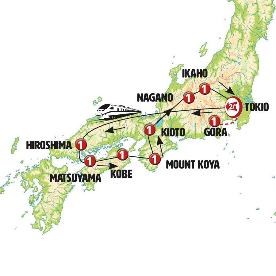 Capitales de Japón con Monte Fuji