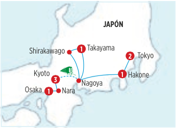 Gran circuito de 9 dias por GRAN JAPON salida desde Osaka, en AUTOCAR 
