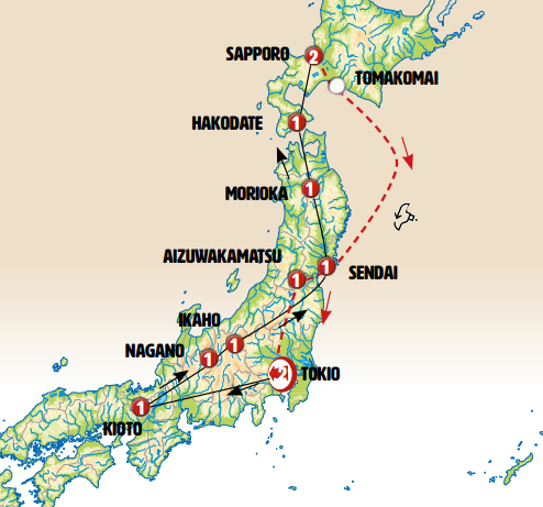 Centro y Norte de Japón