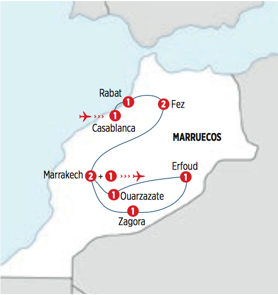Circuito de 12 dias por MARRUECOS IMPERIAL Y EL DESIERTO salida sabados desde CASABLANCA 