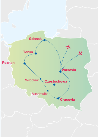 Gran Tour 8 días de recorrido POLONIA A SU ALCANCE saliendo desde Varsovia en AUTOCAR 
