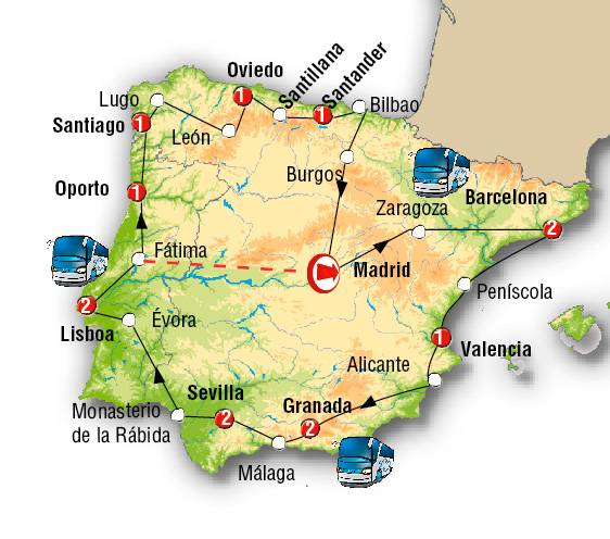 Promoções de viagem Circuito de 17 dias O Melhor da Espanha & Norte de  Portugal Saidas desde Madrid