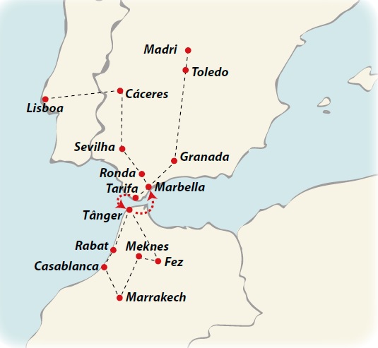 Circuito de 15 dias por Lisboa, Andaluzia e Marrocos, saídas terças de Abril a Outubro