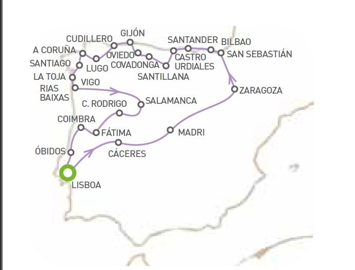 Circuito de 13 dias, Madri - Zaragoza - Norte da Espanha, saídas Quartas de Abril a Outubro