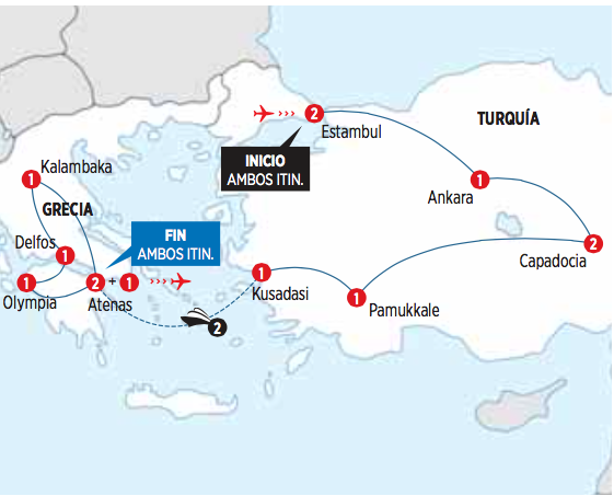 Gran Circuito de 13 dias por el GRAN TOUR DE TURQUIA Y GRECIA desde ESTAMBUL los VIERNES
